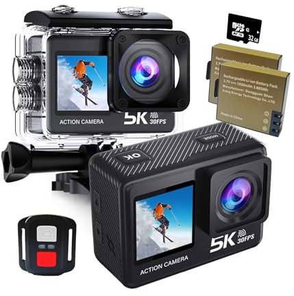 BLHXDM Action Cam,unterwasserkamera,Unterstützung 4K 60FPS,50MP WiFi,170° Ultra Weitwinkel Full HD mit EIS, 2.4G Fernbedienung,für Fahrrad Motorrad