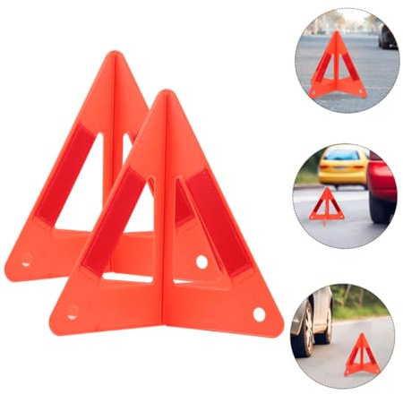 Mikinona 3 Pièces Triangle Avertisseur Réfléchissant Pliable pour Sécurité Routière Signalisation Voiture Stable et Polyvalente pour Panne et Stationnement