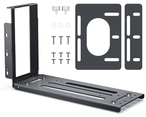 JEYI Vertical GPU 2-Slot Mount Bracket, Graphics Card Holder for PCIe 4.0 Riser Cable, Compatible with MATX,ATX,EATX PC Cases,Black（Not Include Riser Cable）