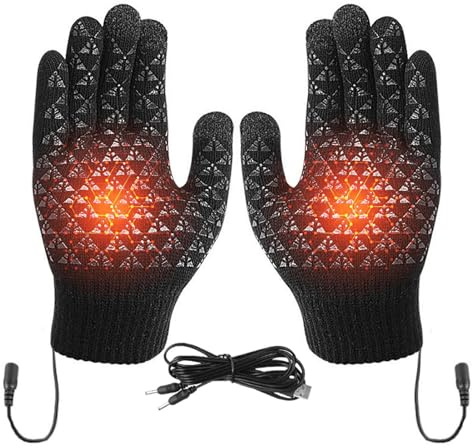 Guanti riscaldati – Guanti invernali touchscreen, guanti termici con riscaldamento USB, per donne e uomini, per attività all'aperto, antivento, riscaldanti elettrici per ciclismo, sci, corsa