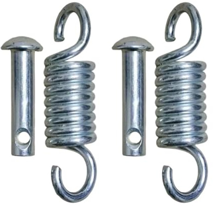 FACAIIO Gancho para columpio con resorte resistente a los impactos para uso en exteriores resistente, juego de resortes de extensión con pin, 19 cm de largo, paquete de 2