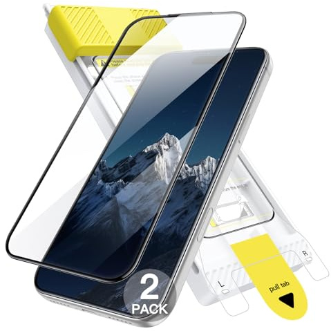 JETech Infinity Screen Protector for iPhone 17 Pro Max, 9H+ 3D Full Coverage Tempered Glass, Anti-Fingerprint, Auto-Align Installation, Case-Friendly, 2-Pack