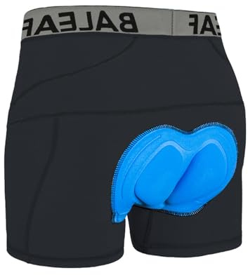baleaf - Pantalones cortos de ciclismo para hombre, ropa interior acolchada, pantalones cortos de bicicleta de montaña, MTB, forro, transpirables, ropa interior para bicicleta, L
