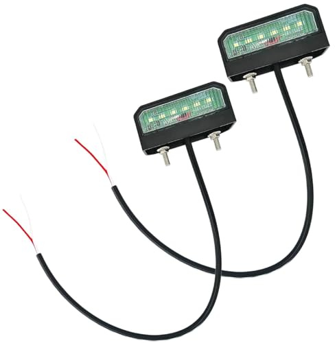 2pcs Plaque d'Immatriculation LED, Éclairage de Plaque Véhicule Imperméable 12~24V, Feux de Plaque Immatriculation pour Voiture, Remorque, Camion, Bateau Feux Remorque LED