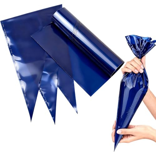 Piping Bags, Disposable Piping Bags, Large Piping Bags, Icing Bags Disposable, Extra Large Piping Bags, Cream Blue Decorating Bags, 50 Count Deep Blue Colour