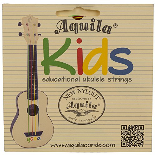 Aquila AQ-138 Kids Soprano Ukulele Strings – High G & GCEA, 1 Set of 4, New Nylgut, Sweet Tone, Stable Tuning, Precise Intonation