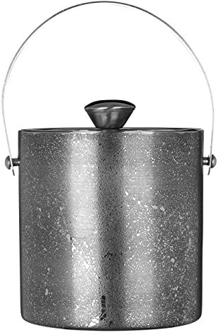 Premier Housewares Eiseimer mit Deckel, Edelstahl, Silber, 16 x 18 x 15 cm