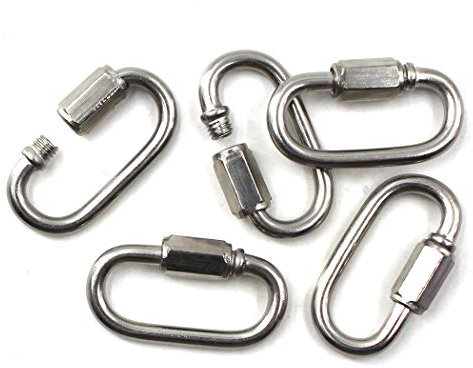 M3.5 Lock Quick Link Chain Connector 304 Stainless Steel Screw Lock Carabiner Pack Of 20
