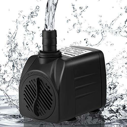 Cadrim Submersible Water Pump, Aquarium Water Pumps 1200L/H 25W Fountain Water Pump with 2 Nozzles for Pet Fountains/Pond/Aquarium/Fish Tank/Statuary/Hydroponics 300Gph