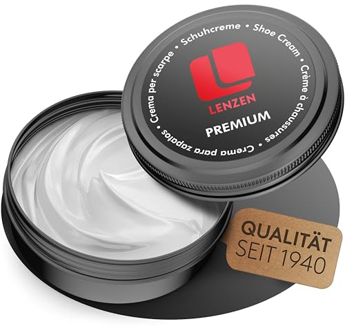 Lenzen Schuhcreme für glattes & genarbtes Leder – Premium Lederpflege Schuhe mit Glanz & Farbaufrischung – Lederbalsam, hergestellt in Europa, in verschiedenen Farben