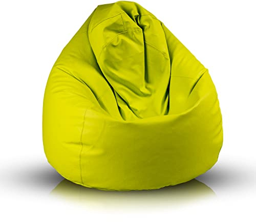Ecopuf Fuzzy - Mjuk Faux Lädersäck - Inomhus - Rivsäker Fläckbeständig - Polystyren Vaddering - Dubbel Dragkedja Fåtölj