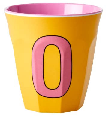 RICE DK - Taza de melamina (tamaño mediano), color albaricoque con letra O