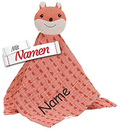 Sterntaler Kuscheltuch Eichhörnchen Enna, Bestickt mit Namen, Schmusetuch Schnuffeltuch Kuscheltier Stofftier Plüschtier, Geschenk zur Geburt, Taufe, Geburtstag, Ostern, 35 cm
