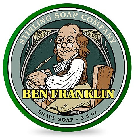 Stirling Rasierseife Ben Franklin 170 ml - Weihrauch, Benzoin, Muskatnuss und Nelken - Herren - Männer - Erwachsener - Bar