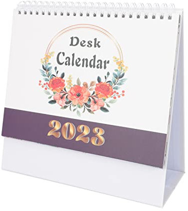 STOBOK Stehender Kalender Tischkalender Englischer Neujahrsmonatskalender Wandkalender Kalenderständer Bürokalender Wohnaccessoire Dekorativer Kalender