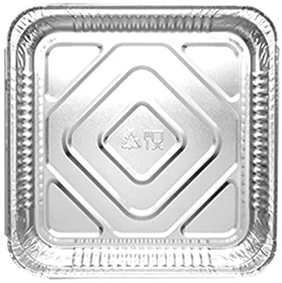 TENLITE Pack of 50 - Square 9 x 9 x 1.5 Inches Size No 9 Aluminium Foil Tray with Lids Heavy Duty Disposable Foil Pans Baking Tins Cooking Broiling Baking Grilling for Home & Restaurant.