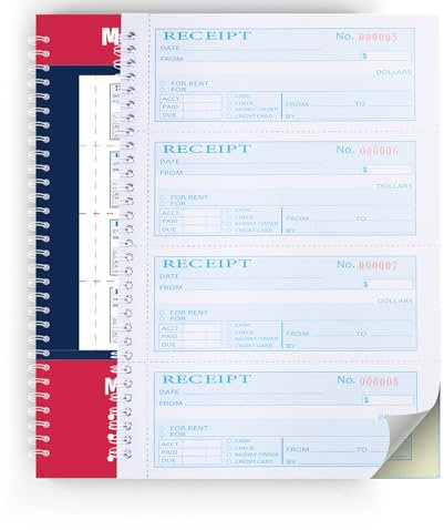 Quittungsbuch, 2 Stück, 20 x 29 cm, Quittungsbuch mit Kohlekopien, 2-teilig, selbsthaftfrei, Kassenbücher, 200 Sets pro Buch