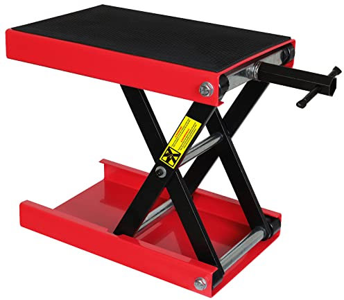 BIG RED ATRM01101R Torin Tragbarer Stahl-Motorrad-Hebebühne Scherenwagenheber: Breiter Deck-Hebeständer für ATV, UTV-Schneemobil-Wartung, Kapazität 500 kg, 500 kg