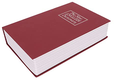 QANYEGN Buchtresor, BuchSafe Mit Kombinationsschloss, Buch Safe Schloss fr Geld Mnzen und Karten, Rot