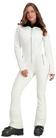 Obermeyer Womens Katze Ski Suit, Waterproof Breathable Four-Way Stretch Twill, 550-fill Down Upper Body, White, Size 6