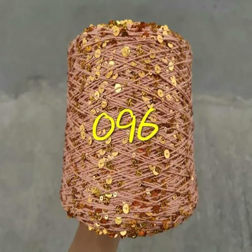 250 g Garnstränge, 100% Baumwollgarn, 6 mm und 3 mm Pailletten, Häkelgarn zum Handstricken, glitzernde bunte Fäden, Bastelset