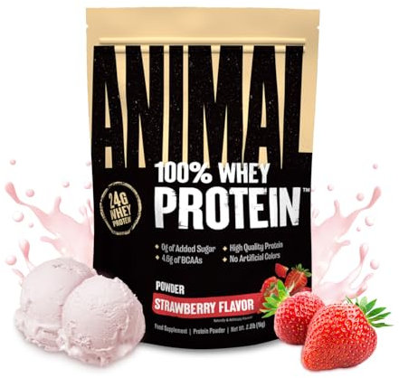 Animal 100% Whey Protein Powder – Whey Blend for Pre- or Post-Workout, Recovery or an Anytime Protein Boost– Low Sugar – Strawberry, 1 kg