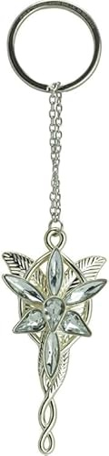 B.a.u.q.o.o. Llavero de Arwen colgante color plata compatible con el Señor de los Anillos Estrella de la Vespro Aragorn Gadgets Accesorios Idea Regalo Magia Fantasy Cosplay, plateado, Talla única