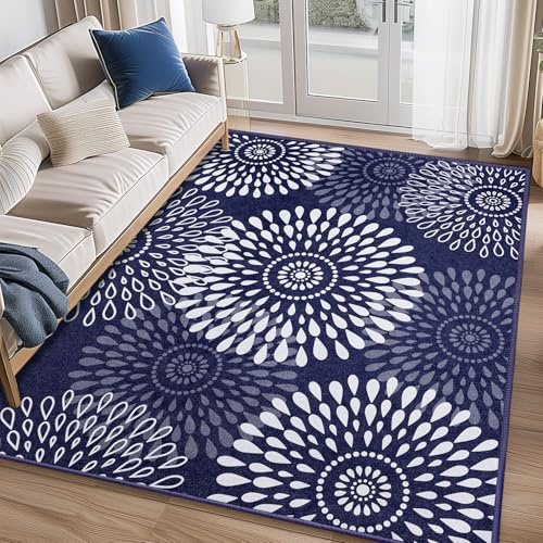 LuxStep Teppich im Feuerwerk-Stil, 90 x 150 cm, Blau