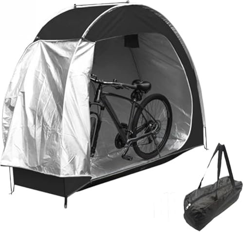 DFANCE Bike Tent, Waterproof Oxford Bike Shed, Portable Bike Storage Tent Built-In Storage Pockets and Ventilation Windows, Bike Covers for Outside Storage Bike Shed