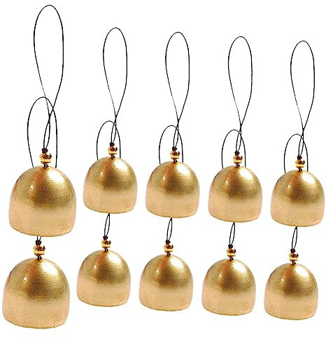 CORHAD 10 Stück Metall Glocken Zum Basteln Kleine Vintage Glocken Mit Schwarzem Band Selbstgemacht Anhänger Für Weihnachtsdeko Windspiele Türschmuck Und Bastelprojekte