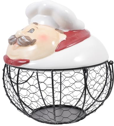 MAGICLULU 1pc Eisen Kunst Lagerung Korb Große Kapazität Für Küche Für Frische Eier Ingwer Knoblauch