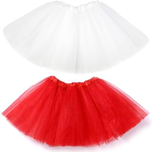 PNPGDYK 2PCS Sparkle Tutu Jupe de ballet de danse 3 couches en tulle à paillettes Étoiles Jeux de rôle Anniversaire Princesse Party pour filles de 2 à 8 ans Vêtements de sport d'extérieur Costume