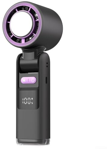 Bulevisiter Mini ventilatore portatile con display digitale alimentato tramite USB, perfetto per avventure all'aperto e comfort durante il caldo (refrigerazione nero)