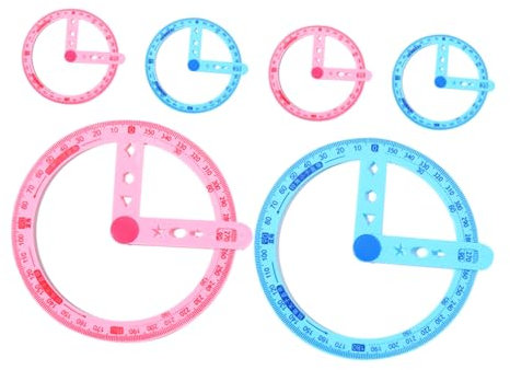 Goniometro Circolare 360° 6pezzi Plastico Scala Chiara Decorazioni Scuola