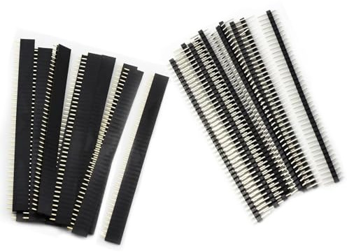100 Stück 2.54mm Breakaway Platine 40Pin Stecker Header Männlich und Weiblich Stiftleiste Löten Buchsenleiste Lötpins Lochrasterplatine für Prototyp Shield