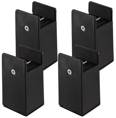 Coptiner Betterhöhungen, strapazierfähig, verstellbar, mit Schraubklemme, 10,2 cm, Möbelerhöhungen für Bett, Tisch, Stuhl, Sofa, Schwarz, 4 Stück