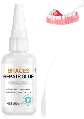 Pegamento Dentadura Postiza, Adhesivo Dental, Pegamento Fuerte, Relleno de Huecos, Secado Rápido, Resistente a la Intemperie y Al Agua, Curado Rápido, 50g