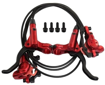 cyklar bakbromstrumma Hydraulisk cykelbroms HB-875 Mountainbike skivbroms fram 800 mm bak 1400 mm hydraulisk broms MTB cykel Bakre rullbromssats(HB875-Red)
