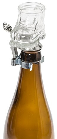 Schnabel-Zinn Bierflaschen Zinndeckel Glasschuh Flaschenverschluß, Zinn, Silber, 7,4 x 5,6 x 7,6 cm