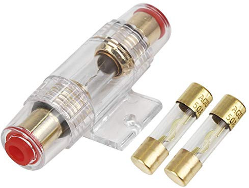 X AUTOHAUX 50 Ampere AGU-Sicherung mit AWG In-Line Halter 4 6 8 Gauge für Audio Video Stereo