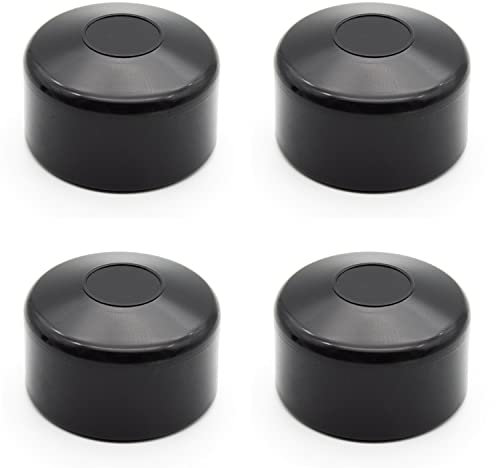 Enkotrade 4 Stück Zaunkappen Schwarz für Außenmaß Ø 60mm, Rohrkappen aus hochwertigem Kunststoff, Pyramide Rund Zaunpfostenkappen Pfahl Deckel Zaunabdeckung