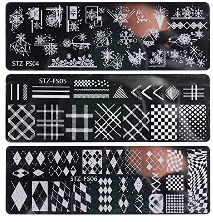 LEEQBCR dreiteilige Nagelform, Nagelschablone, Nagel und Versiegelung, einzigartige Schneeflocke und verschiedene Gitterdesigns