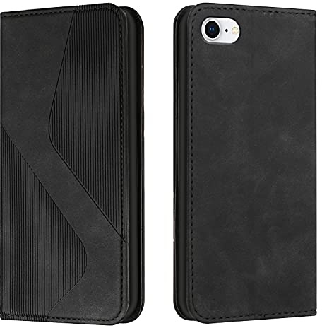 Mo-Somnus fodral kompatibel med iPhone 6S / iPhone 6, magnetiskt mobilfodral flip-fodral stativfunktion kortfack Hölster för iPhone 6S (Svart)