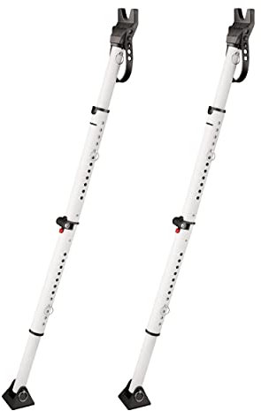 Master Lock Compact Door Stopper Folding Security Bar, Adjustable from 25-1/2 to 43-1/2 Inches for Hinged and Sliding Doors, Door Barricade, 2 Pack, 270EC2 White