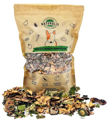 Naturalis Barf 1kg Früchte-Gemüse-Mix Premium Flocken Barfzutaten Ergänzung getreidefrei ohne Konservierungsstoffe 100% Natur