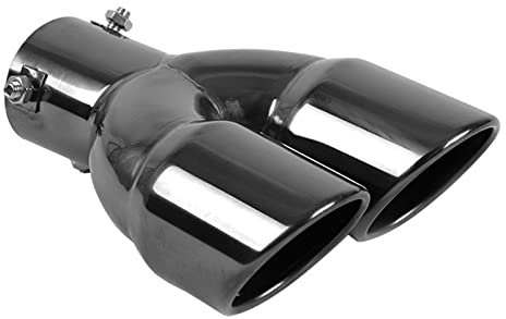2.5 63mm Einlass Doppelspitzen Schalldämpfer 3Auslass Edelstahl Auto Heck Throat Doppelauspuff