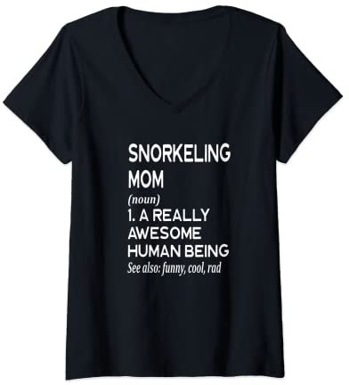 Damen Schnorchel Mom Definition – Schnorchel T-Shirt mit V-Ausschnitt