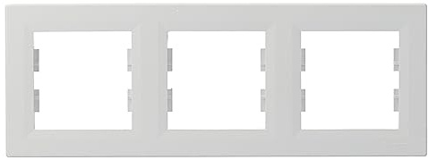 Schneider Electric Asfora EPH5800321D - Marco horizontal para enchufes e interruptores (3 enchufes, 1 unidad), color blanco