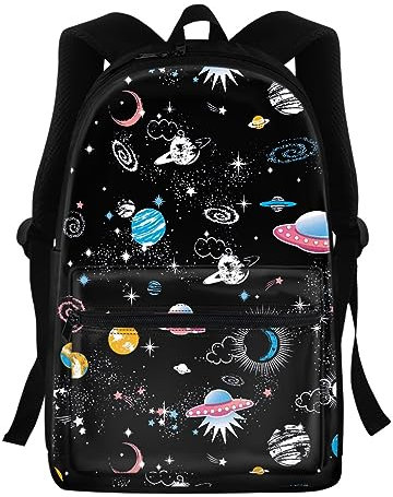 Morbuy Kinder Rucksack Mädchen Jungen, Karikatur Astronaut Drucken Schule Handtaschen-Rucksack für Arbeit Business Reisen, Wasserdicht Schulrucksack Lehrertasche für Herren Damen (der Planet)