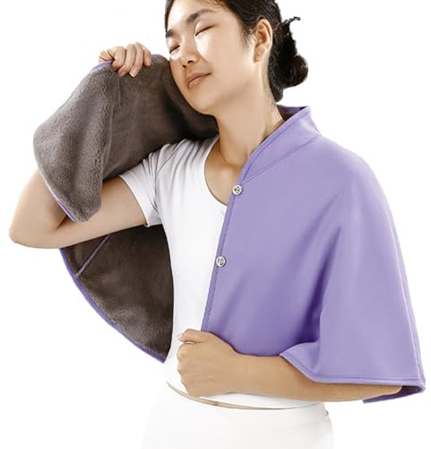 YJZQ Poncho de Cape Chaud Femme Poncho Cachemire Manteau de Bureau Office poncho Chaud Châle Cape Courte de Protégé épaule Violet Taille Unique